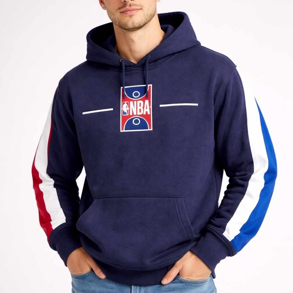 NBA Men's Sweatshirt Size M Navy Blue Official Logo Sports Hoodie